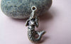 Accessories - Antique Silver 3D Mermaid Fairy Charms Beach Pendants 12x19mm Set Of 10 Pcs A1265