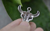 Accessories - Antique Silver Bull OX Head Charms Pendants 22x29mm Set Of 10 Pcs A7885