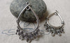 Accessories - Antique Silver Chandelier Earring Drops Pendants Charms 23x38mm Set Of 10 Pcs A6784