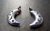 Accessories - Antique Silver Crescent Moon Star Charms Double Sided 11x19mm Set Of 20 Pcs A967