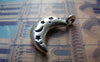 Accessories - Antique Silver Crescent Moon Star Charms Double Sided 11x19mm Set Of 20 Pcs A967