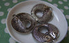 Accessories - Antique Silver Double Fish Connectors Charms 33x37mm Set Of 6 Pcs A3413