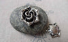 Accessories - Antique Silver Flower Back Loop Hexagon Charms 17mm Set Of 10 Pcs A6817
