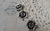 Accessories - Antique Silver Flower Back Loop Hexagon Charms 17mm Set Of 10 Pcs A6817