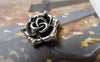 Accessories - Antique Silver Flower Back Loop Hexagon Charms 17mm Set Of 10 Pcs A6817