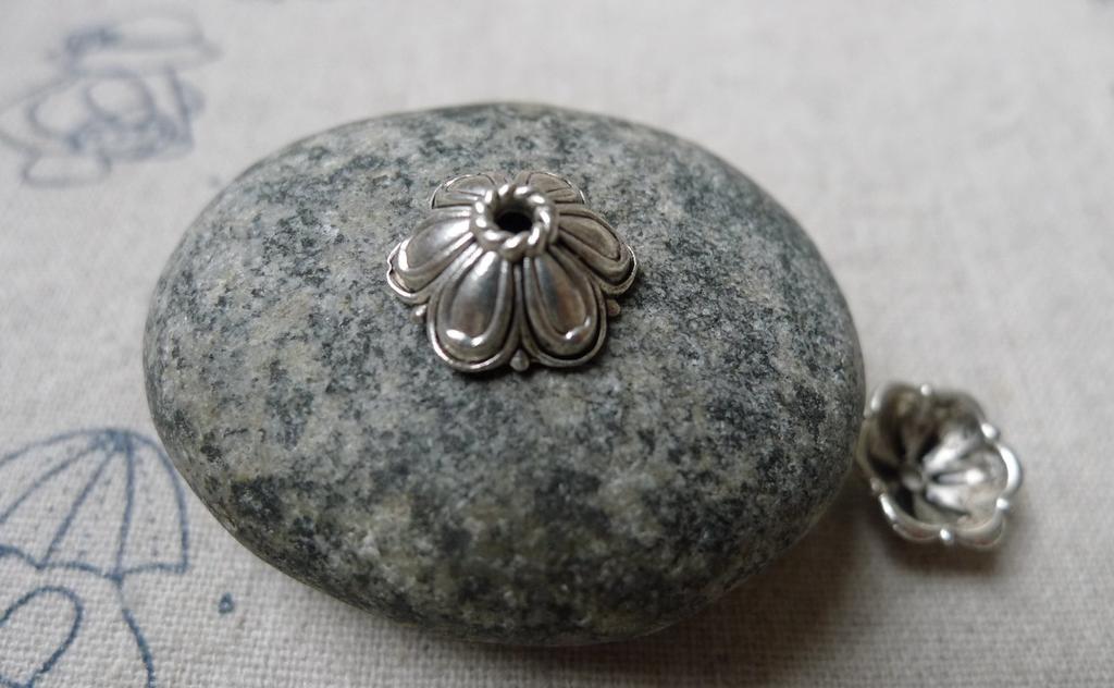 Accessories - Antique Silver Flower Spacer Bead Caps 11.5mm Set Of 50 Pcs A5941
