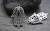 Accessories - Antique Silver Hamsa Hand Pendants Charms 29x44mm Set Of 10 Pcs A7849