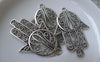 Accessories - Antique Silver Hamsa Hand Pendants Charms 29x44mm Set Of 10 Pcs A7849