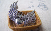 Accessories - Antique Silver Heart Wing Charms Flying Angel Pendants 27x37mm Set Of 6 Pcs A906