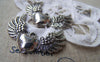 Accessories - Antique Silver Heart Wing Charms Flying Angel Pendants 27x37mm Set Of 6 Pcs A906