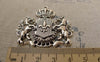 Accessories - Antique Silver Lion Badge Charms Pendants 38x45mm Set Of 2 Pcs A6212