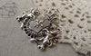 Accessories - Antique Silver Lion Badge Charms Pendants 38x45mm Set Of 2 Pcs A6212