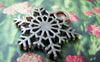 Accessories - Antique Silver Snowflake Charms Thick Pendants 24x27mm Set Of 10 Pcs A1101