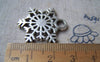 Accessories - Antique Silver Snowflake Charms Thick Pendants 24x27mm Set Of 10 Pcs A1101