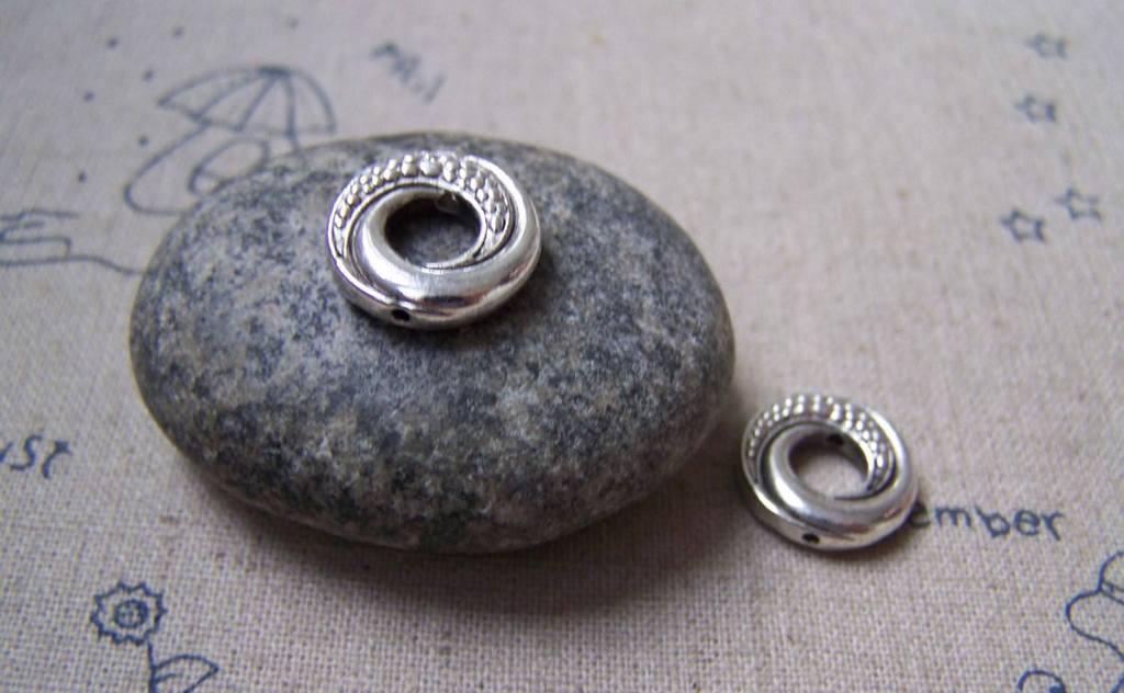 Accessories - Antique Silver Spiral Beads 14mm Set Of 10 A5224
