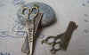 Accessories - Barber Shop Stylist Scissors And Comb Charms Antique Bronze Shears Pendants 21x53mm Set Of 10 Pcs A3947