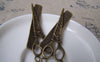 Accessories - Barber Shop Stylist Scissors And Comb Charms Antique Bronze Shears Pendants 21x53mm Set Of 10 Pcs A3947