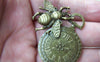 Accessories - Bee Clock Pendant Antique Bronze Time Charms 41x42mm Set Of 2 Pcs A645