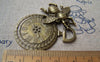 Accessories - Bee Clock Pendant Antique Bronze Time Charms 41x42mm Set Of 2 Pcs A645