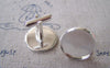 Accessories - Bezel Cufflinks Silver Tone With Round Setting Cup Match 20mm Cabochon Set Of 10 Pcs (5 Pairs) A4403