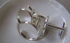 Accessories - Bezel Cufflinks Silver Tone With Round Setting Cup Match 20mm Cabochon Set Of 10 Pcs (5 Pairs) A4403