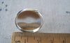 Accessories - Bezel Cufflinks Silver Tone With Round Setting Cup Match 20mm Cabochon Set Of 10 Pcs (5 Pairs) A4403