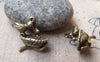 Accessories - Bird Nest Mother Bird Feeding Her Baby Charms Antique Bronze Pendant 18x20.5mm A270