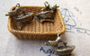 Accessories - Bird Nest Mother Bird Feeding Her Baby Charms Antique Bronze Pendant 18x20.5mm A270