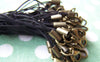 Accessories - Black Strap Lariat Lanyard With 10mm Bronze Lobster Clasp Cell Phone Accessory Set Of 50 Pcs A3495
