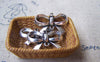 Accessories - Bow Tie Knot Connector Antique Silver Bowtie Charms 14x22mm Set Of 10 Pcs A787