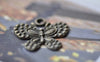 Accessories - Bronze Butterfly Charms Flat Back Pendants 21x24mm Set Of 10 Pcs A7819