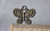 Accessories - Bronze Butterfly Charms Flat Back Pendants 21x24mm Set Of 10 Pcs A7819