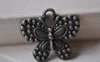 Accessories - Bronze Butterfly Charms Flat Back Pendants 21x24mm Set Of 10 Pcs A7819
