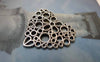 Accessories - Bubble Hearts Ntique Silver Filigree Flat Charms 24mm Set Of 10 Pcs A6309