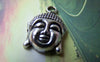 Accessories - Buddha Head Charms Antique Silver Religious Findings 15x22mm Set Of 10 Pcs A1234
