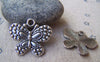 Accessories - Butterfly Charms Antique Silver Pendants 21x24mm Set Of 10 Pcs A800