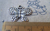 Accessories - Butterfly Charms Antique Silver Pendants 21x24mm Set Of 10 Pcs A800