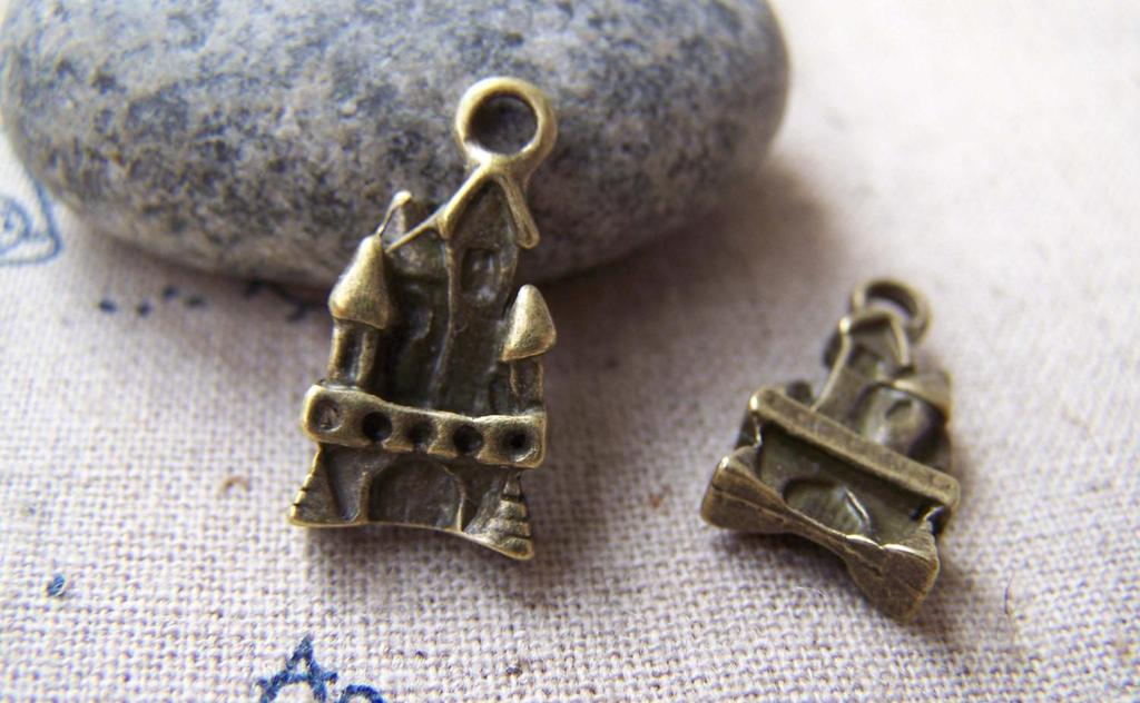 Accessories - Castle Charms Antique Bronze Pendants 10x16mm Set Of 10 Pcs A3423