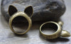 Accessories - Cat Ear Ring Pendants Bronze Charms Set Of 6 Pcs A7774