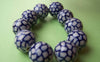 Accessories - Ceramic Beads Hand Painted Porcelain Beads Blue Cracks 14mm Set Of 10 Pcs A1887