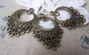 Accessories - Chandelier Earring, Antique Bronze Filigree Drops, Pendant Charms 24x32mm Set Of 20 Pcs A412