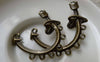 Accessories - Chandelier Earring Drops Antique Bronze Curved Heart Arrow Charms 26x40mm Set Of 10 Pcs A6383