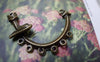 Accessories - Chandelier Earring Drops Antique Bronze Curved Heart Arrow Charms 26x40mm Set Of 10 Pcs A6383