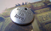 Accessories - Charms With Sayings Antique Silver Round Pendants 20mm Set Of 10 Pcs A1330