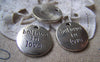 Accessories - Charms With Sayings Antique Silver Round Pendants 20mm Set Of 10 Pcs A1330