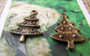 Accessories - Christmas Tree Charms Antique Bronze Rhinestone Pendants 18.5x26mm Set Of 20 Pcs A3451