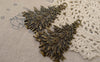 Accessories - Christmas Tree Pendants Antique Bronze Charms 42x66mm Set Of 6 Pcs A7385