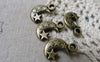 Accessories - Chunky Crescent Moon Star Charms Double Sided 14x21mm Set Of 10 Pcs A6725