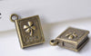 Accessories - Classic Leaf Book Charms Antique Bronze Pendants 12x14mm Set Of 10 Pcs A7809