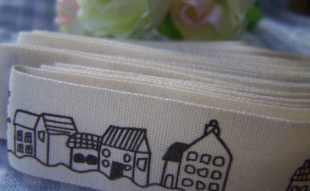 Accessories - Cotton Ribbon Black House Print Label String Set Of 5 Meters A2589